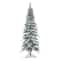 7.5ft. Pre-Lit Flocked Pencil Spruce Artificial Christmas Tree, Warm White LED Lights